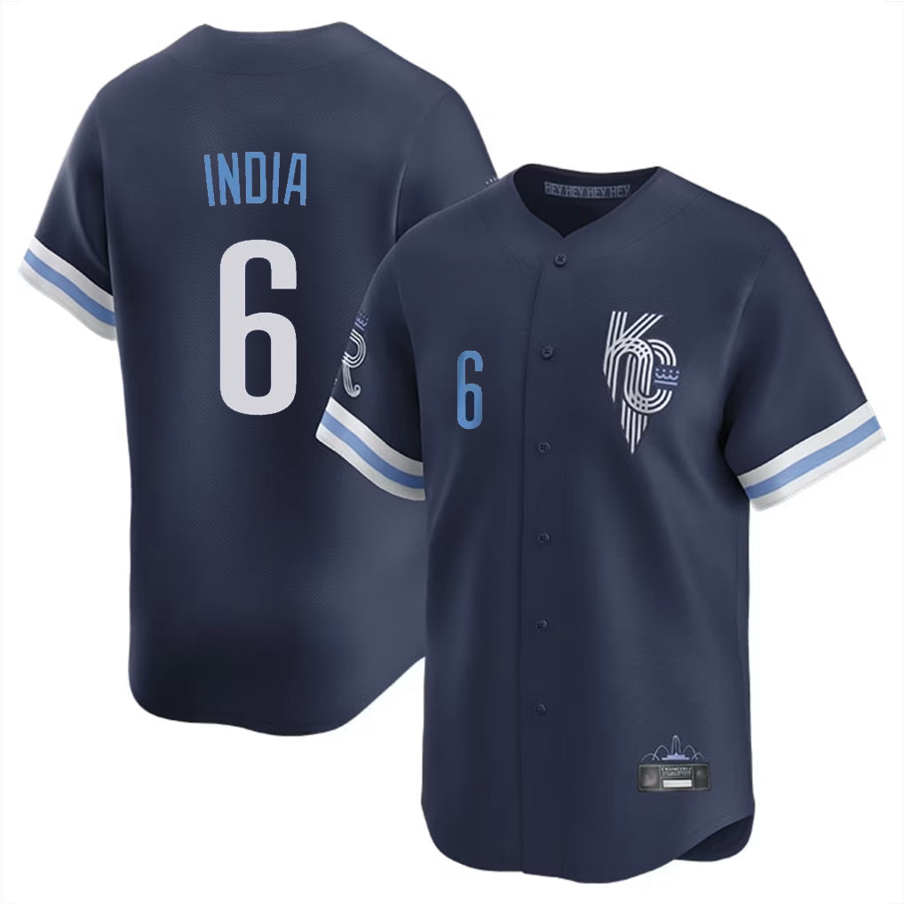 KC.Royals #6 Jonathan India Player Navy City Connect Limited Home Gdoa Stitched Jerseys