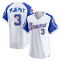 A.Braves #3 Dale Murphy Player White Throwback Cooperstown Collection T-shirt Game Gdoa Stitched Jerseys