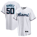 M.Marlins #50 Agustin Ramirez Player White  Home Game Gdoa Stitched Jerseys