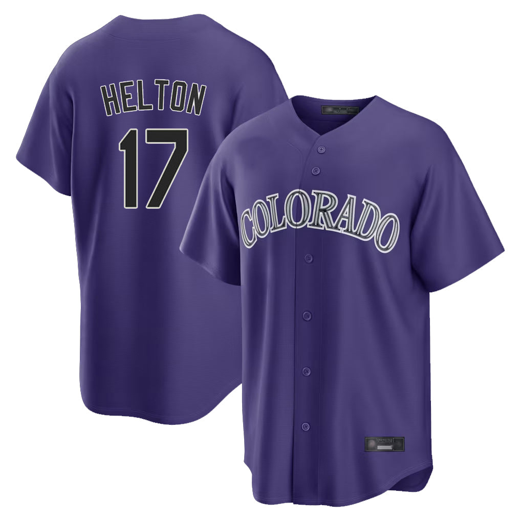C.Rockies #17 Todd Helton Player Purple Game Home Gdoa Stitched Jerseys