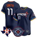 H.Astros #11 Cam Smith Player Navy City Connect Texas Patch Vapor Premier Limited Home Gdoa Stitched Jerseys