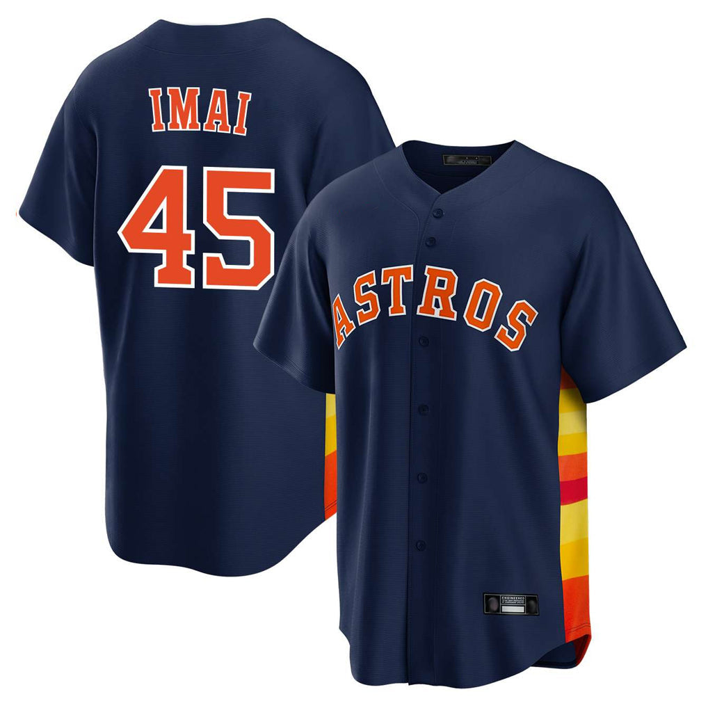 H.Astros #45 Tatsuya Imai Player Navy Home Game Gdoa Stitched Jerseys