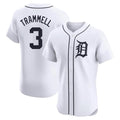 D.Tigers #3 Alan Trammell Player White Limited Elite Home Gdoa Stitched Jerseys