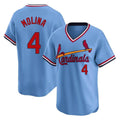 St. Louis Cardinals #4 Yadier Molina Player Light Blue City Connect Home T-shirt Stitched Jerseys