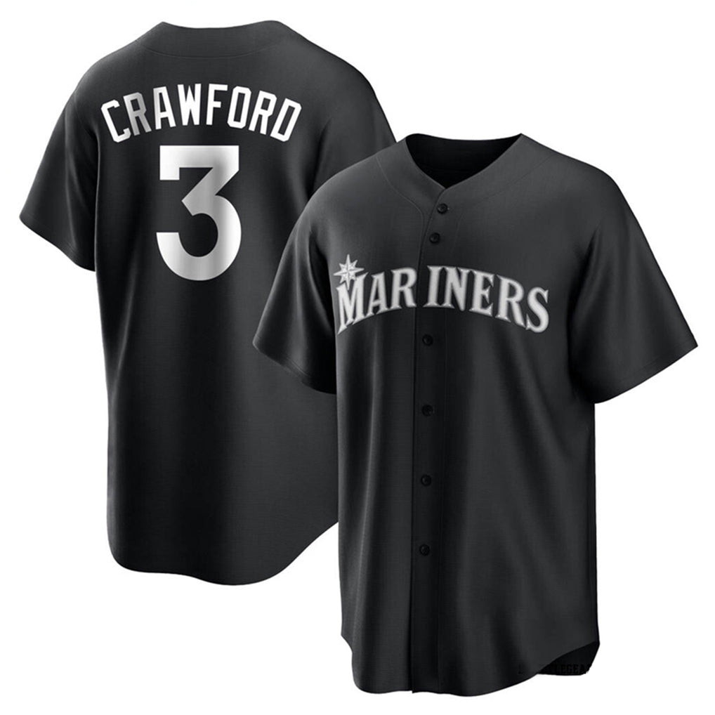 S.Mariners #3 J.P. Crawford Player Black Home Limited Stitched Jerseys