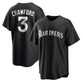 S.Mariners #3 J.P. Crawford Player Black Home Limited Stitched Jerseys