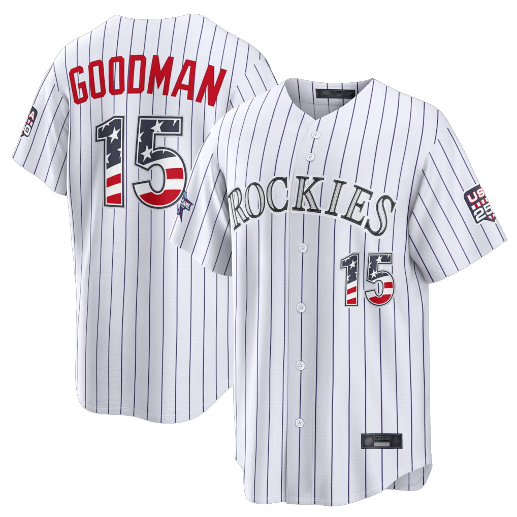 C.Rockies #15 Hunter Goodman Player White 2026 All-Star Edition Stars & Stripes Home Game Gdoa250Ys Stitched Jerseys