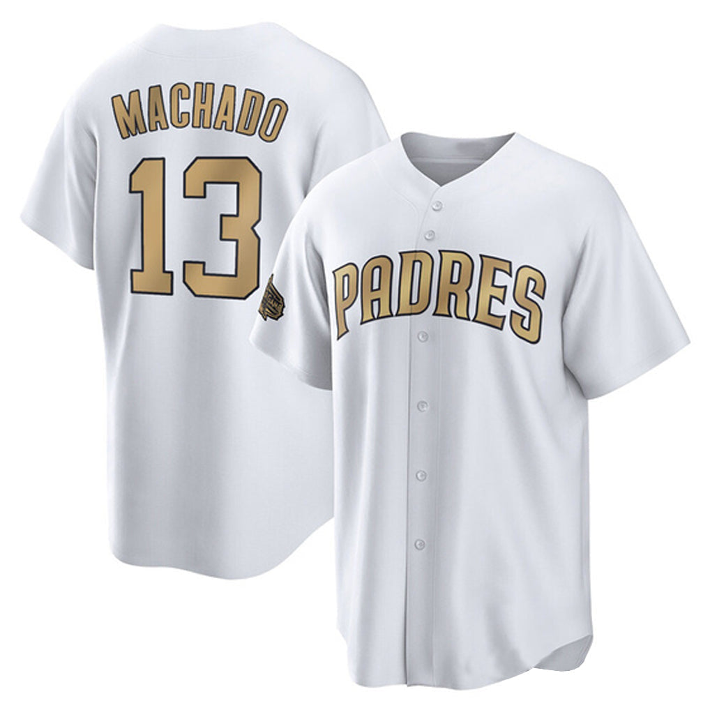 S.Diego Padres #13 Manny Machado Player White Replica All-Star Game Home Gdoa Stitched Jerseys