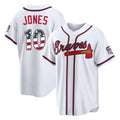 A.Braves #10 Chipper Jones Player White USA 250 Fourth Of July Limited Home Game Gdoa250Ys Stitched Jerseys