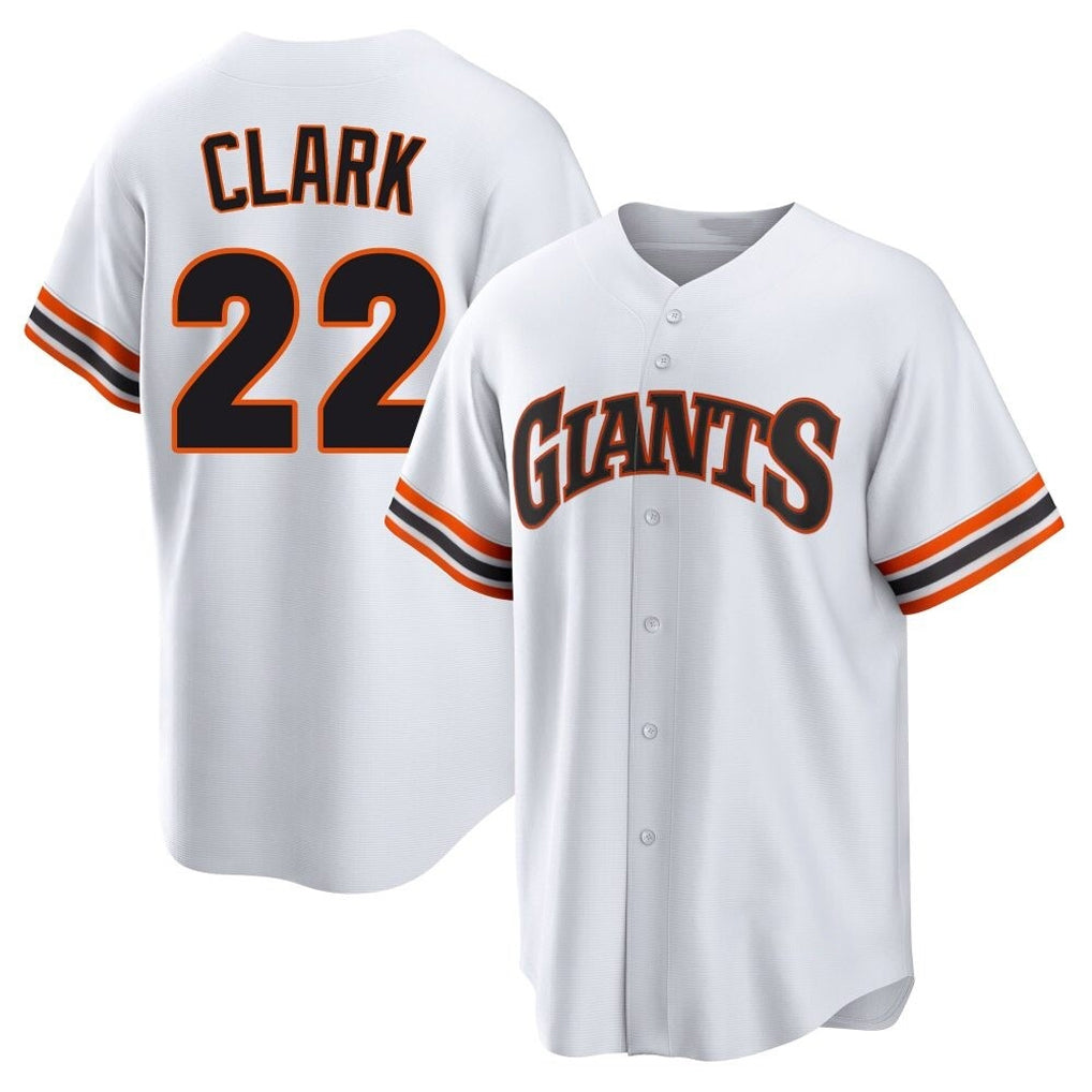 SF.Giants #22 Will Clark Player White Home Game Gdoa Stitched Jerseys