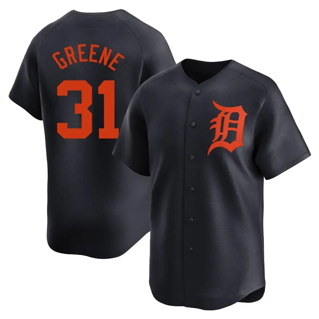 D.Tigers #31 Riley Greene Player Navy Home Limited Gdoa Stitched Jerseys