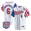 B.Orioles #6 Ryan Mountcastle Player White USA 250 Independence Day Vapor Premier Home Game Gdoa Stitched Jerseys