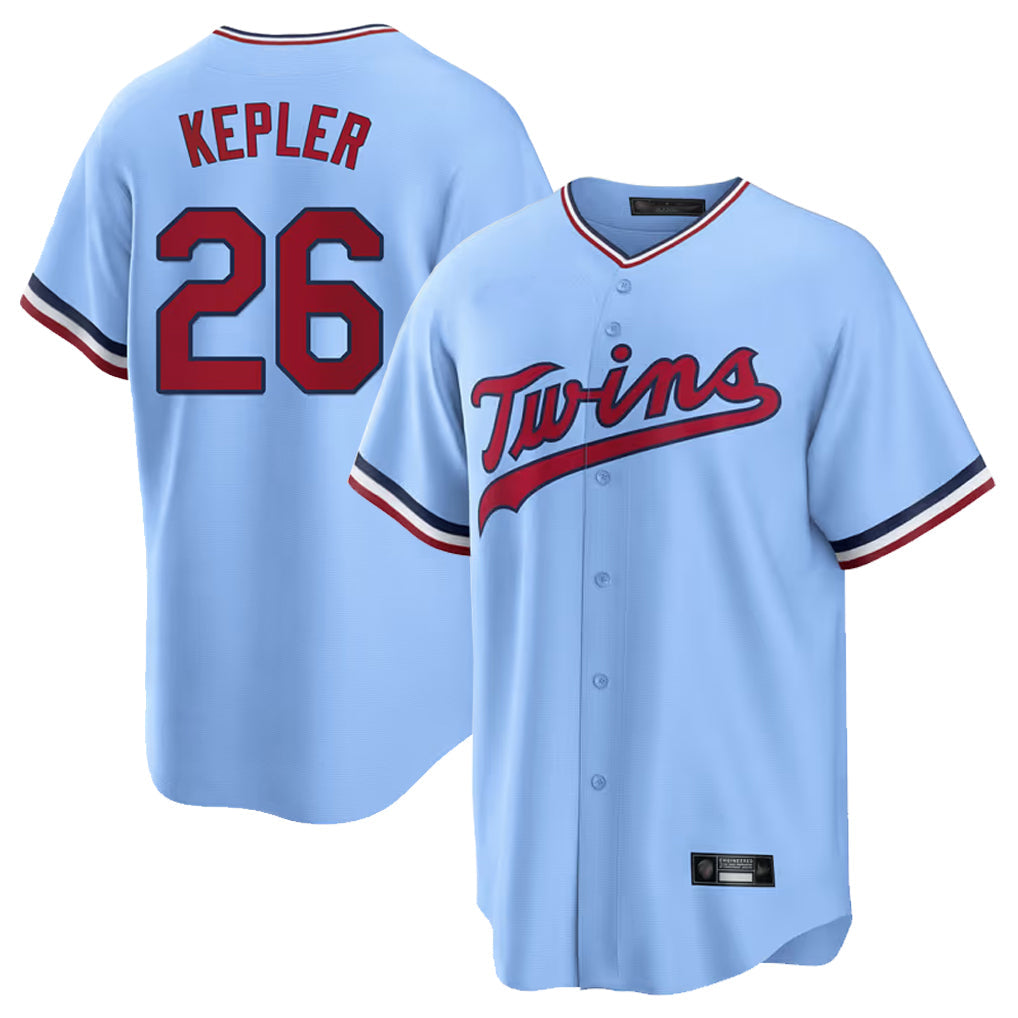 M.Twins #26 Max Kepler Player Light Blue Road Cooperstown CollectionKillebrew T-shirt Gdoa Stitched Jerseys