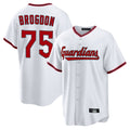 C.Guardians #75 Connor Brogdon Player White Game Home Gdoa Stitched Jerseys