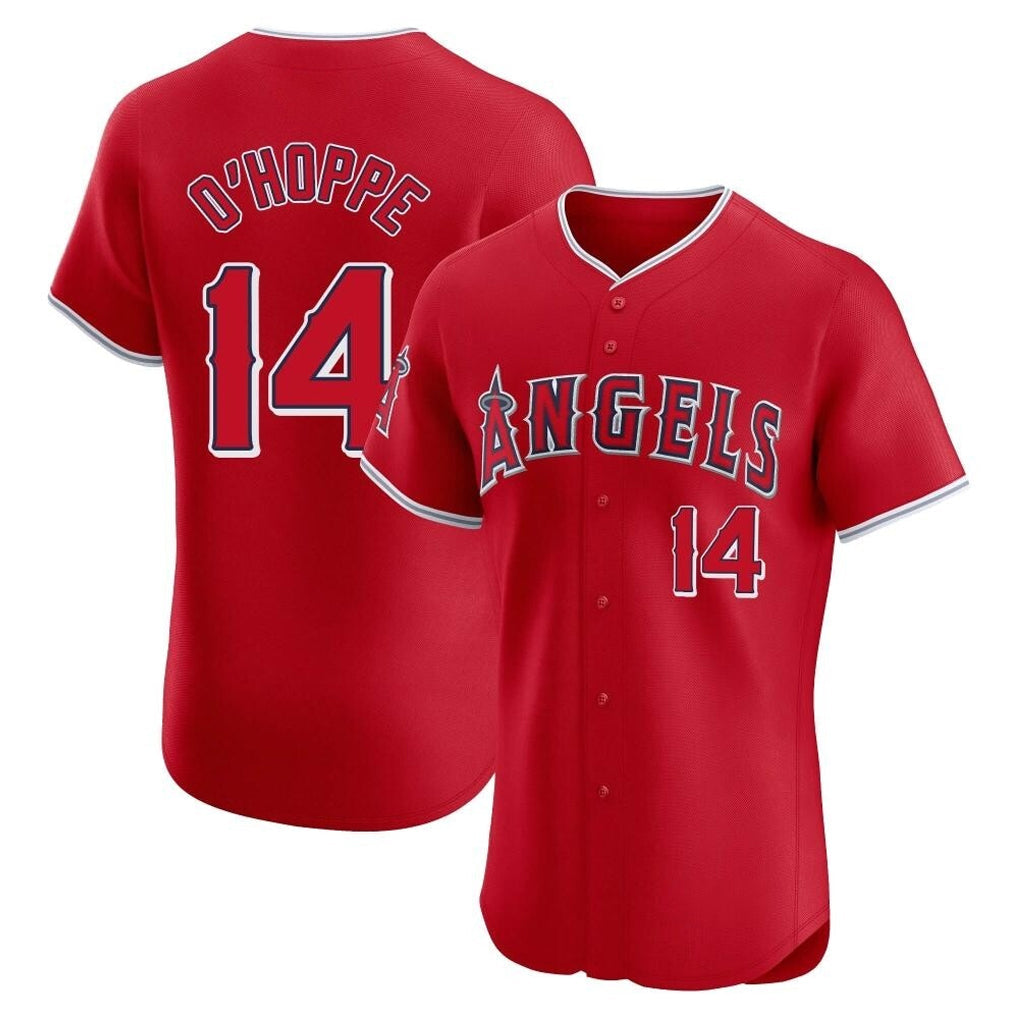 LA.Angels #14 Logan O'Hoppe Player Red Home Limited Elite Gdoa Stitched Jerseys