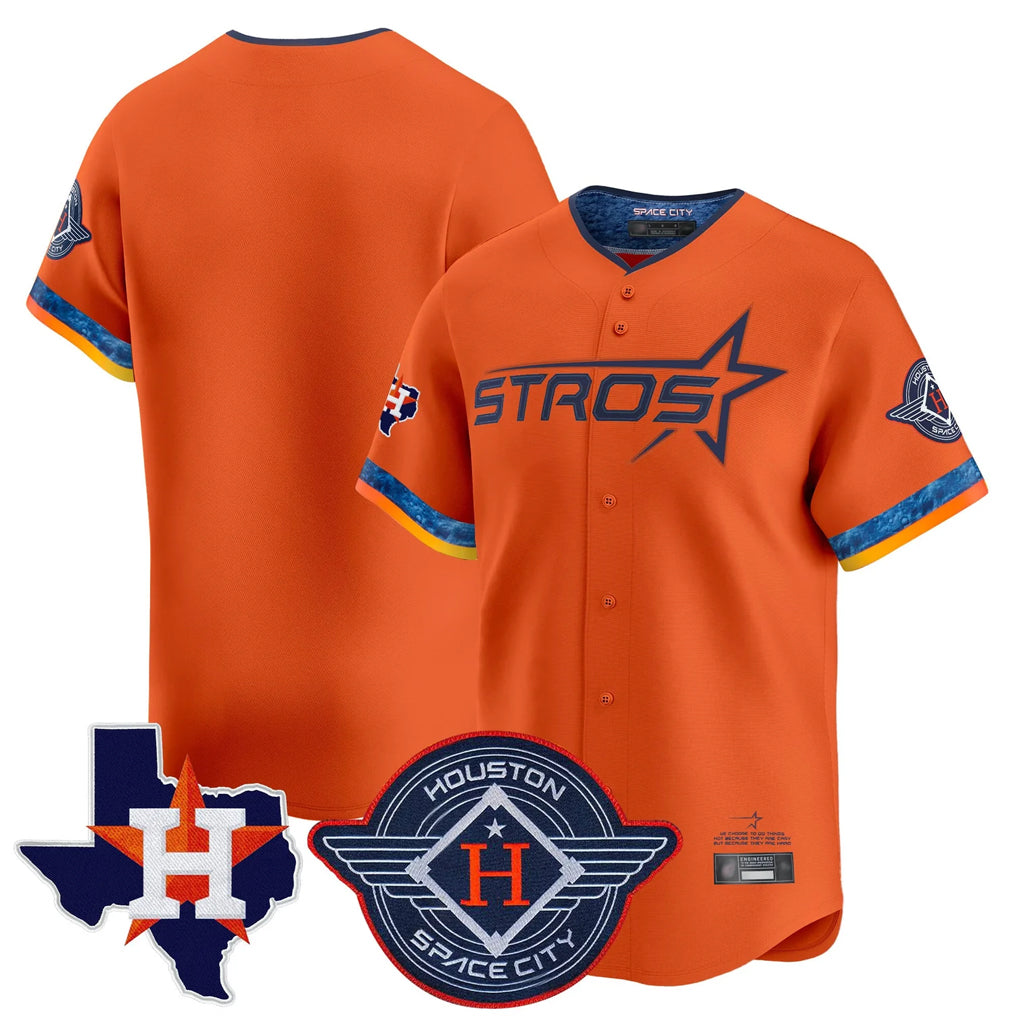 H.Astros ## Astros Blank Player Orange City Connect Texas Patch Vapor Premier Limited Home Gdoa Stitched Jerseys