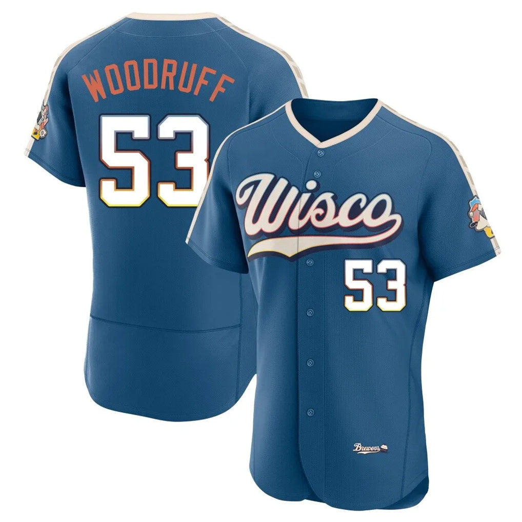 M.Brewers #53 Brandon Woodruff Player Blue 2026 City Connect Home Limited Elite Gdoa Stitched Jerseys
