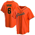 SF.Giants #6 Daniel Susac Player Orange Home Game Stitched Jerseys