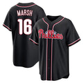 P.Phillies #16 Brandon Marsh Player Black Fashion Out Home Game Stitched Jerseys