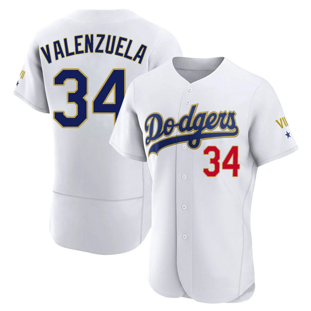 LA.Dodgers #34 Fernando Valenzuela Player Gold White 2026 Collection Stadium Limited Elite Gdoa Stitched Jerseys