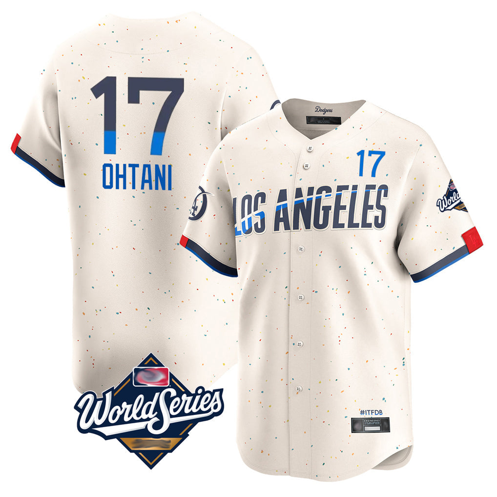 LA.Dodgers #17 Shohei Ohtani Player Cream World Series City Connect Limited Home Gdoa Stitched Jerseys