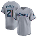 M.Marlins #21 Graham Pauley Player Gray Home Limited Gdoa Stitched Jerseys