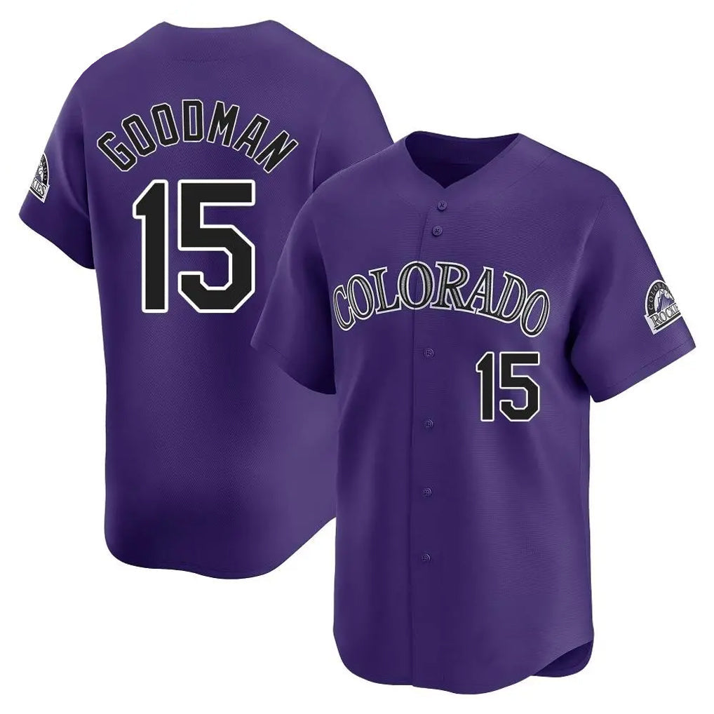 C.Rockies #15 Hunter Goodman Player Purple Limited Home Gdoa Stitched Jerseys