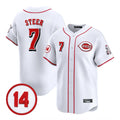 C.Reds #7 Spencer Steer Player White Vapor Premier Limited Home Gdoa Stitched Jerseys