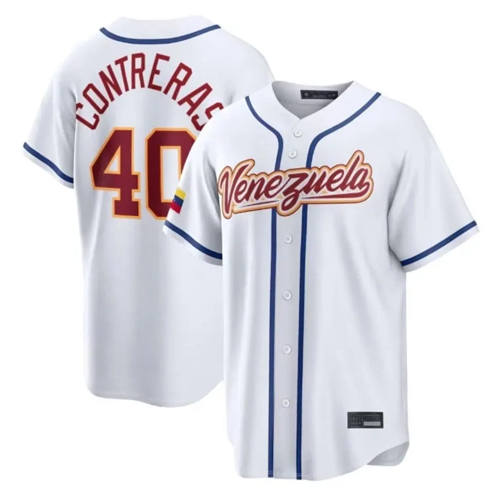 B.Red Sox #40 Willson Contreras Player White 2026 World Classic Limited Home Game Gdoa Stitched Jerseys