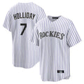 C.Rockies #7 Matt Holliday Player White Game Home Gdoa Stitched Jerseys