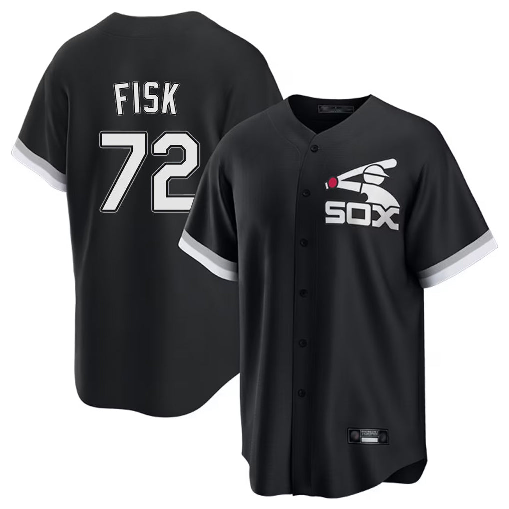 C.White Sox #72 Carlton Fisk Player Black Spring Training Game Gdoa Stitched Jerseys