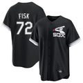 C.White Sox #72 Carlton Fisk Player Black Spring Training Game Gdoa Stitched Jerseys