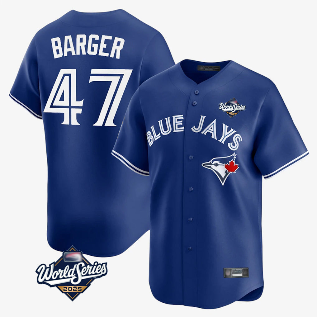 T.Blue Jays #47 Addison Barger Player Navy 2025 World Series Limited Stitched Jerseys