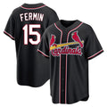 St. Louis Cardinals #15 Jose Fermin Player Black Carbon Fashio Game Stitched Jerseys