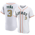 H.Astros #3 Jeremy Pena Player Gold Collection Limited Elite Home Gdoa Stitched Jerseys