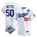 LA.Dodgers #50 Mookie Betts Player White World Series Limited Home Gdoa Stitched Jerseys