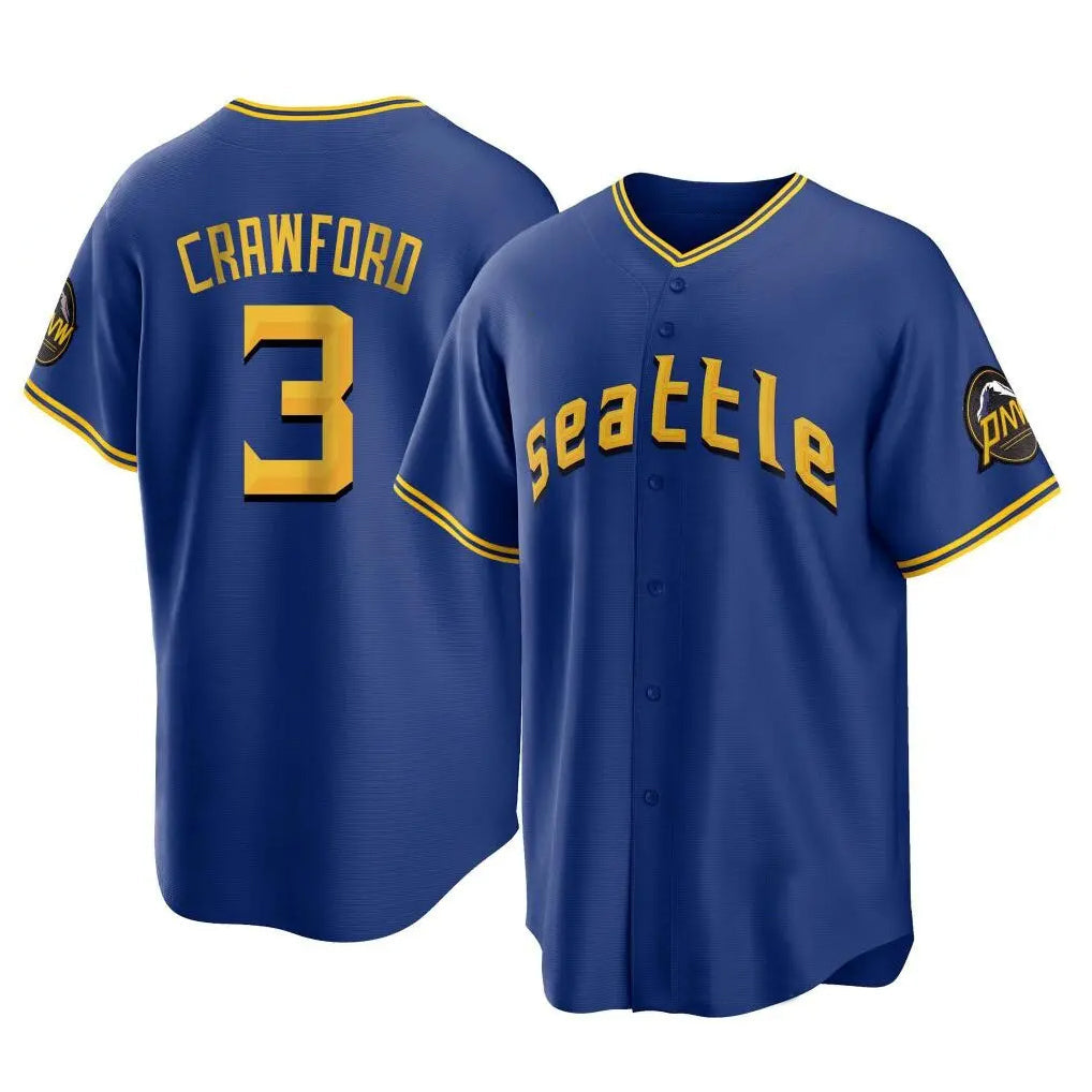 S.Mariners #3 J.P. Crawford Player Royal City Connect Home Game Stitched Jerseys