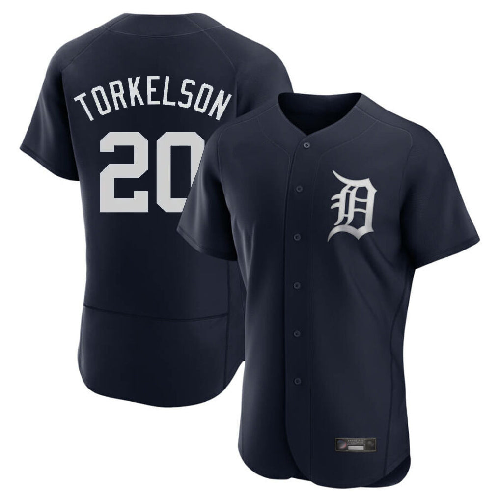 D.Tigers #20 Spencer Torkelson Player Navy Limited Elite Home Gdoa Stitched Jerseys