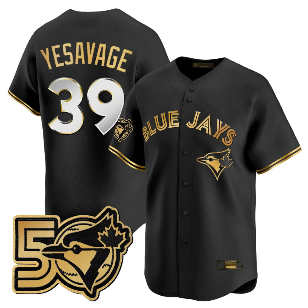 T.Blue Jays #39 Trey Yesavage Player Black 50 Seasons Patch Vapor Premier Limited All Stitched Jerseys