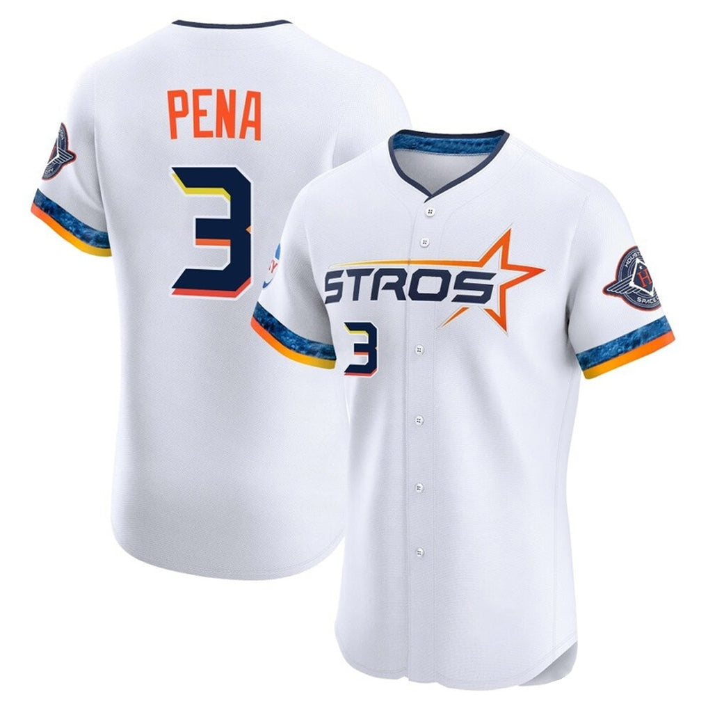 H.Astros #3 Jeremy Pena Player White City Connect Limited Elite Home Gdoa Stitched Jerseys