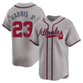 A.Braves #23 Michael Harris II player Gray Limited Away Stitched Jerseys