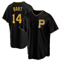 P.Pirates #14 Joey Bart Player Black Alternate 2025 Home Game T-shirt Stitched Jerseys
