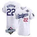 LA.Dodgers #22 Clayton Kershaw Player White World Series Limited Elite Gdoa Stitched Jerseys