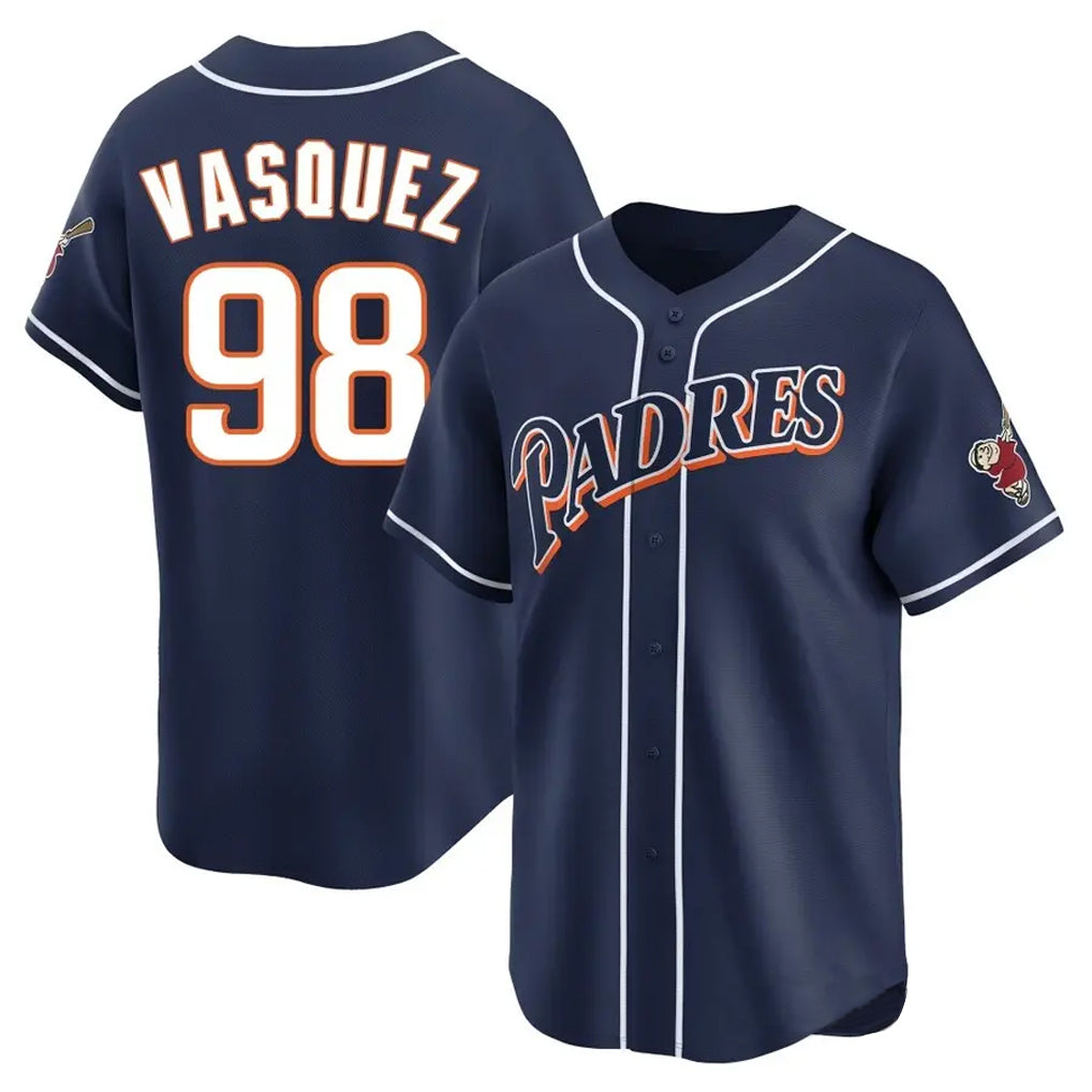 S.Diego Padres #98 Randy Vasquez Player Navy Cooperstown Collection Limited Home Stitched Jerseys