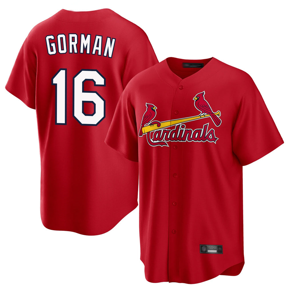 St. Louis Cardinals #16 Nolan Gorman Player Red Home Game Stitched Jerseys