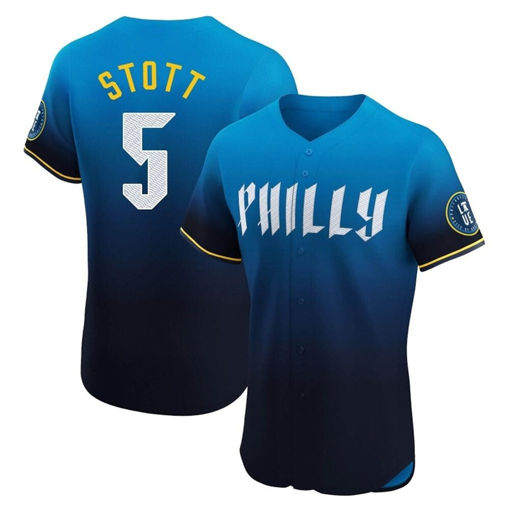 P.Phillies #5 Bryson Stott Player Blue City Connect Home Limited Elite Stitched Jerseys