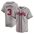A.Braves #3 Dale Murphy Player Gray Limited Home Game Gdoa Stitched Jerseys