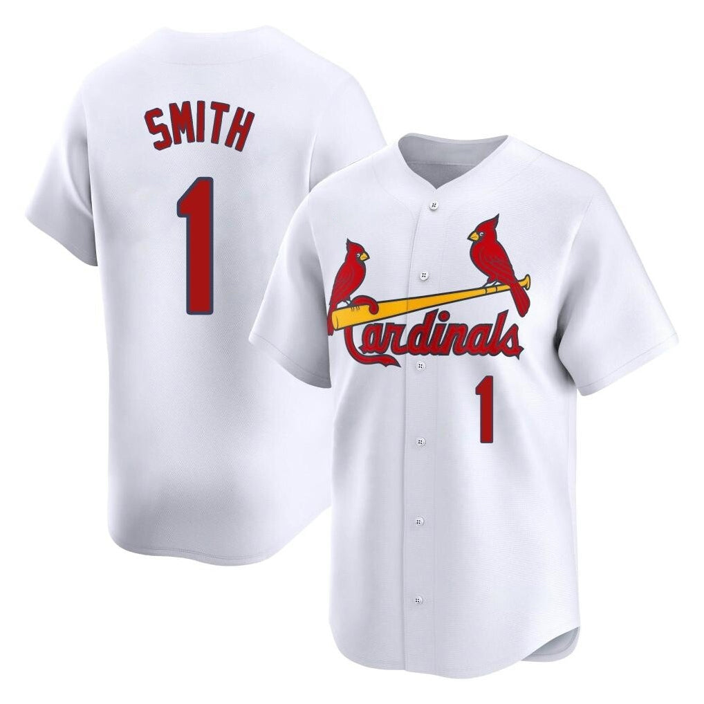 St. Louis Cardinals #1 Ozzie Smith Player White Home Limited Stitched Jerseys