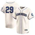 S.Mariners #29 Cal Raleigh Player Cream Home Limited Stitched Jerseys