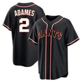 SF.Giants #2 Willy Adames Player Black Fashion Out Home Limited Stitched Jerseys